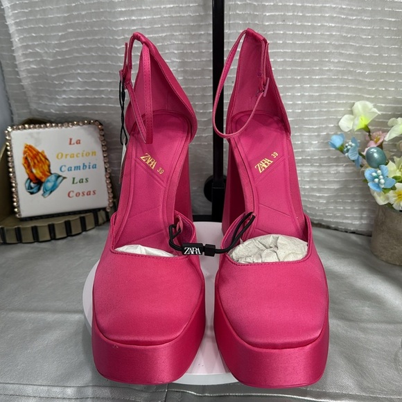 (H3) ZARA, Pink platform heels (new), size 39/8 and 36/5.5 USA - Picture 3 of 12